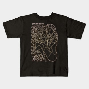 Woman and Bird: Book of Kells Style Kids T-Shirt